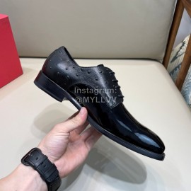 Balmain Calf Leather Lace Up Black Shoes For Men