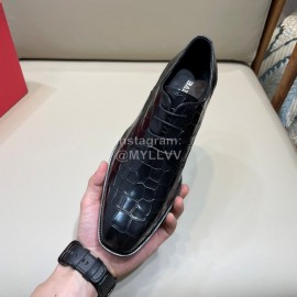 Balmain Calf Leather Lace Up Shoes For Men Black