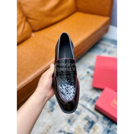 Balmain Black Woven Calf Leather Shoes For Men