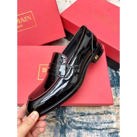 Balmain New Black Calf Leather Shoes For Men