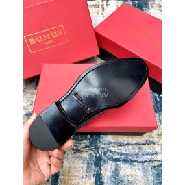 Balmain New Black Calf Leather Shoes For Men