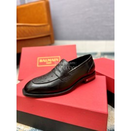Balmain Fashion Black Calf Leather Shoes For Men