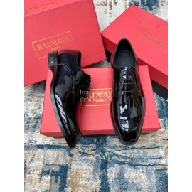 Balmain Patent Calf Leather Lace Up Shoes For Men