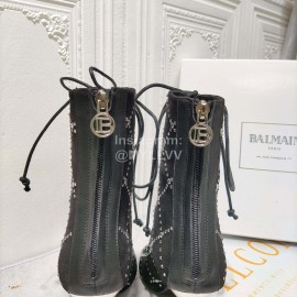 Balmain Fashion Leather High Heel Lace Up Boots For Women 