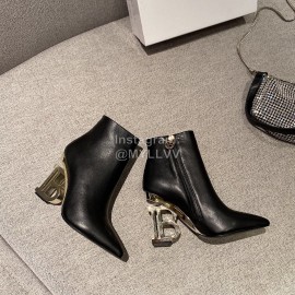 Balmain Fashion Sheepskin High Heel Boots For Women Black
