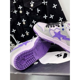 Bape Sta Leather Color Matching Sneakers Purple