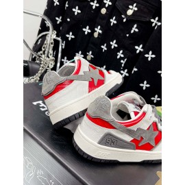 Bape Sta Leather Color Matching Sneakers Red