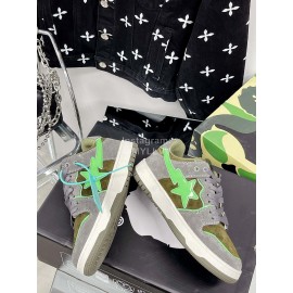 Bape Sta Leather Color Matching Sneakers Green