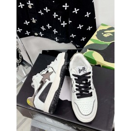 Bape Sta Leather Color Matching Sneakers White
