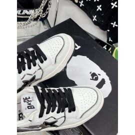 Bape Sta Leather Color Matching Sneakers White