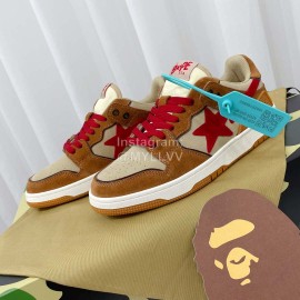 Bape Sta Leather Casual Sneakers Brown