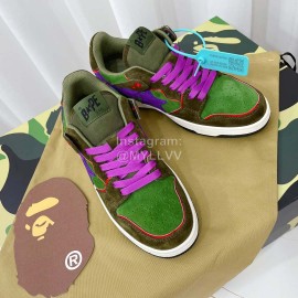 Bape Sta Leather Casual Sneakers Green