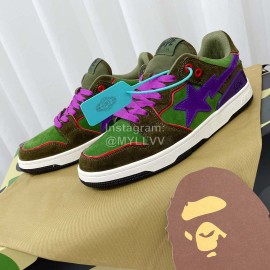 Bape Sta Leather Casual Sneakers Green