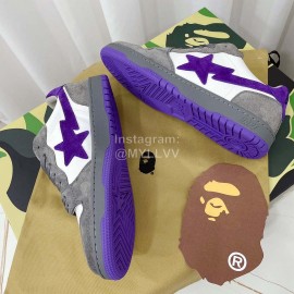 Bape Sta Leather Casual Sneakers Gray