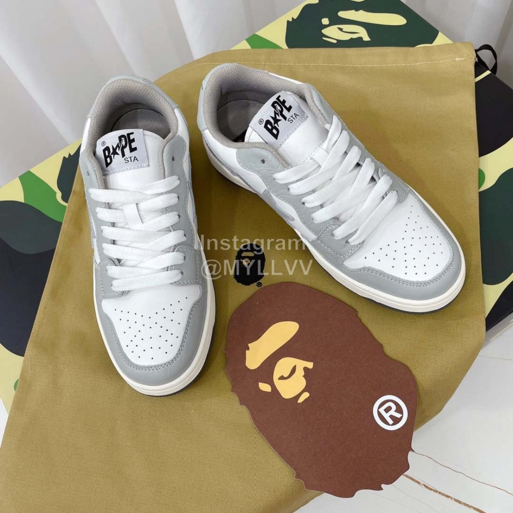 Bape Sta Leather Casual Sneakers For Men And Women