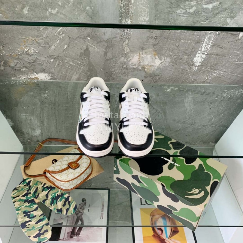 Bape Sta Fashion Sneakers Green For Men And Women White