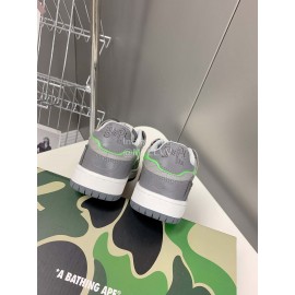Bape Sta New Leather Color Matching Sneakers Gray