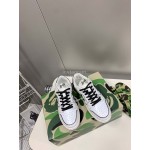 Bape Sta New Leather Color Matching Sneakers White