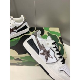 Bape Sta New Leather Color Matching Sneakers White