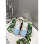 Bape Sta New Leather Color Matching Sneakers Blue