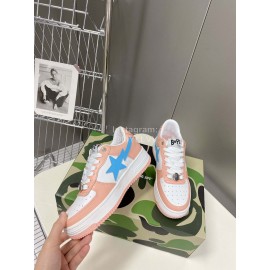 Bape Sta New Leather Color Matching Sneakers Pink