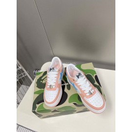 Bape Sta New Leather Color Matching Sneakers Pink