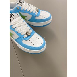 Bape Sta New Leather Lace Up Sneakers Blue