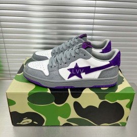 Bape Sta Embroidery Logo Sneakers For Men And Women Gray