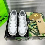Bape Sta Embroidery Logo Sneakers Gray For Men And Women