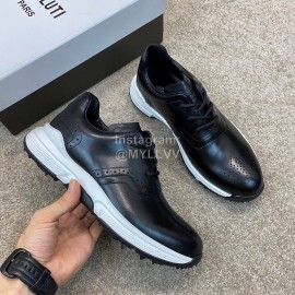 Berluti Calf Leather Stellar Sneakers For Men Black