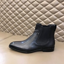 Berluti Autumn Winter Calf Leather Boots For Men Black
