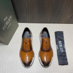 Berluti Calf Leather Casual Sneakers For Men Brown