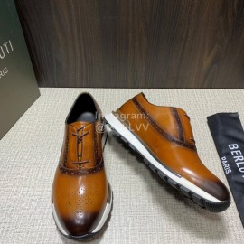 Berluti Calf Leather Casual Sneakers For Men Brown