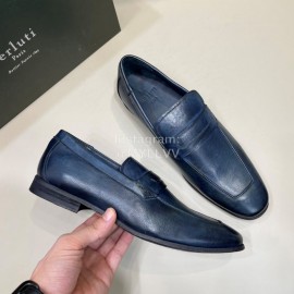Berluti Fashion Leather Casual Shoes For Men Navy