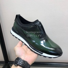 Berluti Calf Leather Casual Shoes For Men Green