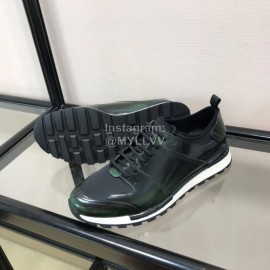 Berluti Calf Leather Casual Sneakers For Men Green