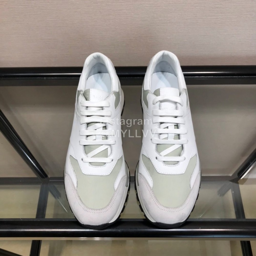 Berluti Calf Leather Elastic Cloth Casual Sneakers For Men White