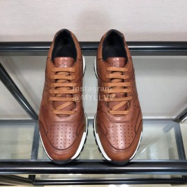 Berluti Calf Leather Casual Board Shoes For Men Brown