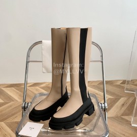 Both Soft Cow Leather Thick Soles Boots For Women Apricot