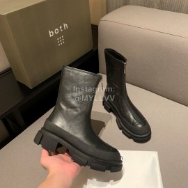Both Autumn Winter Soft Cowhide High Heeled Boots Black For Women
