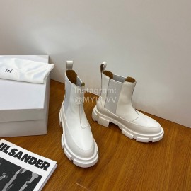 Both Fall Winter New Soft Leather Chelsea Boots For Women White