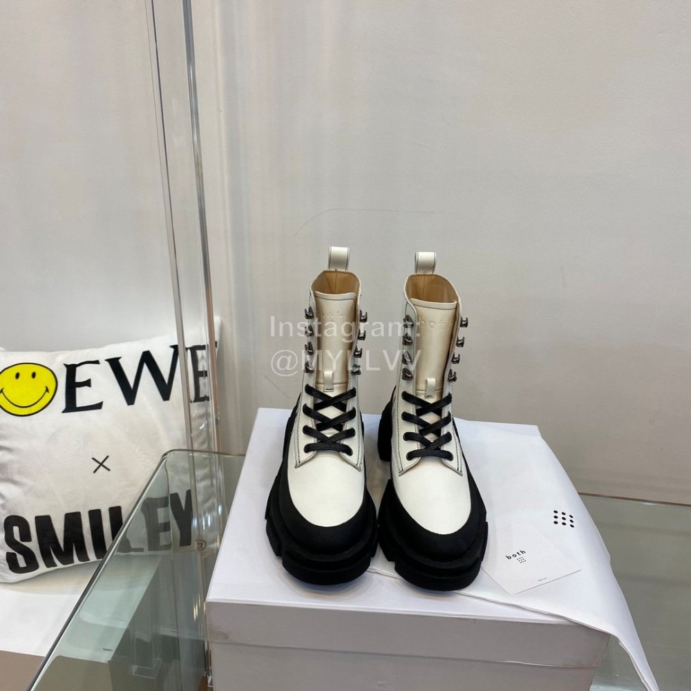 Both Co Branded Monse Fall Winter Lace Up Boots For Women White