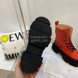 Both Co Branded Monse Fall Winter Lace Up Boots For Women Orange