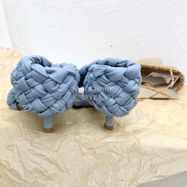 Bottega Veneta Fashion Blue Woven Sheepskin High Heel Sandals For Women