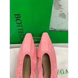 Bottega Veneta Fashion Butter Wax Leather High Heeled Shoes Pink