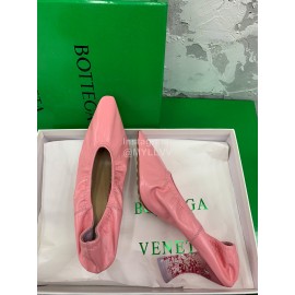 Bottega Veneta Fashion Butter Wax Leather High Heeled Shoes Pink