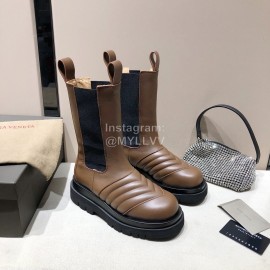 Bottega Veneta Autumn Winter New Brown Leather Chelsea Boots For Women