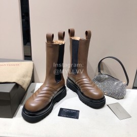 Bottega Veneta Autumn Winter New Brown Leather Chelsea Boots For Women