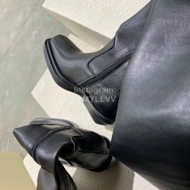 Bottega Veneta Autumn Winter New Leather Long Chelsea Boots For Women Black