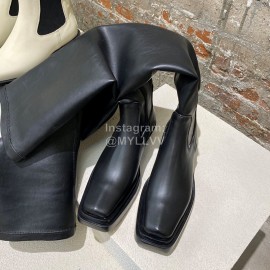Bottega Veneta Autumn Winter New Leather Long Chelsea Boots For Women Black